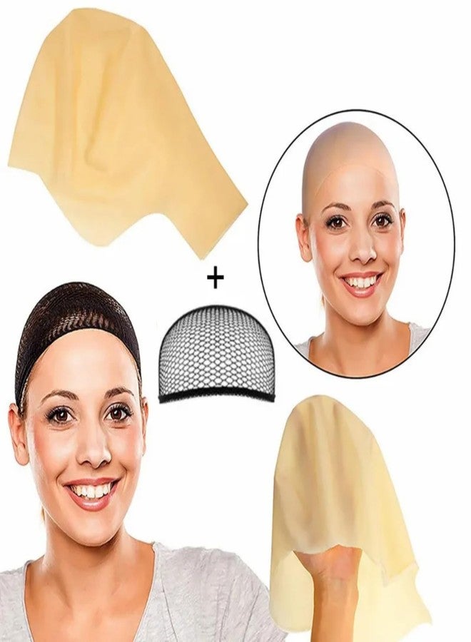 Dzrige Halloween Bald Head Cap Bald Hats Head Wig Cap Latex Bald Cap Costume Accessory for Adults Halloween Theme Party Cosplay - Image 2